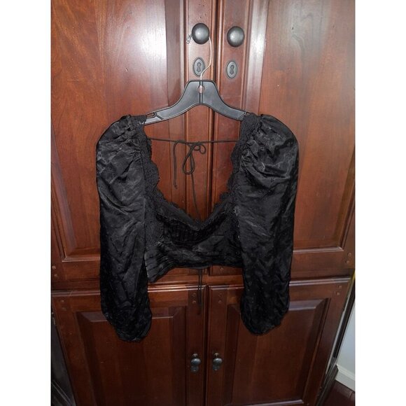 For Love & Lemons Liz Long Sleeve Corset Top in Black size XS NWOT $160 - Picture 3 of 6